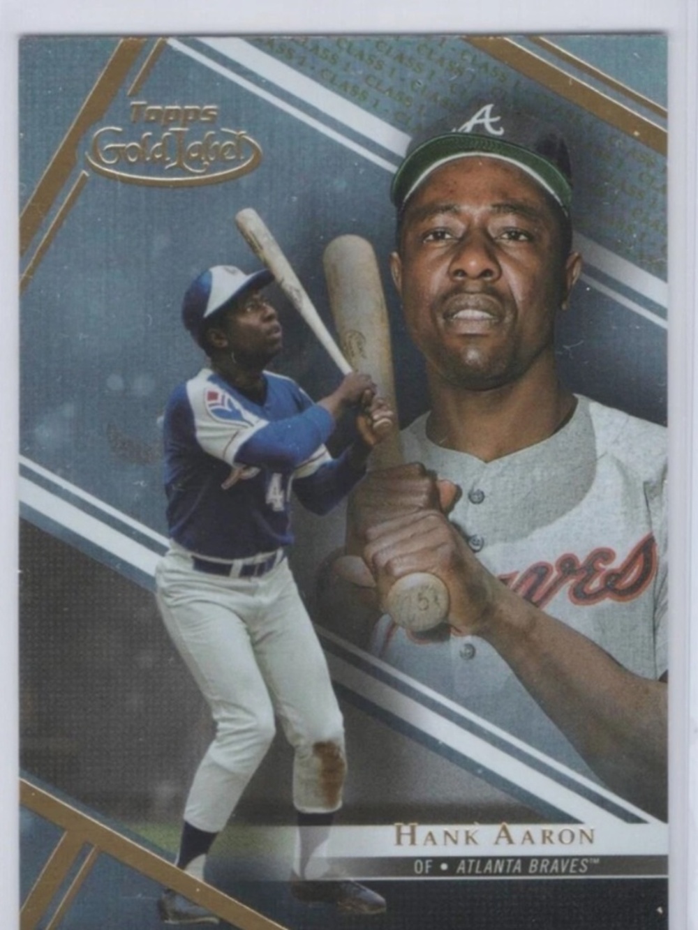 Hank Aaron 2021 Topps Refractor Gold Label Braves Baseball Card